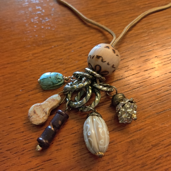 Boho Beaded Resort Adjustable Rope Necklace Handmade - Picture 9 of 10